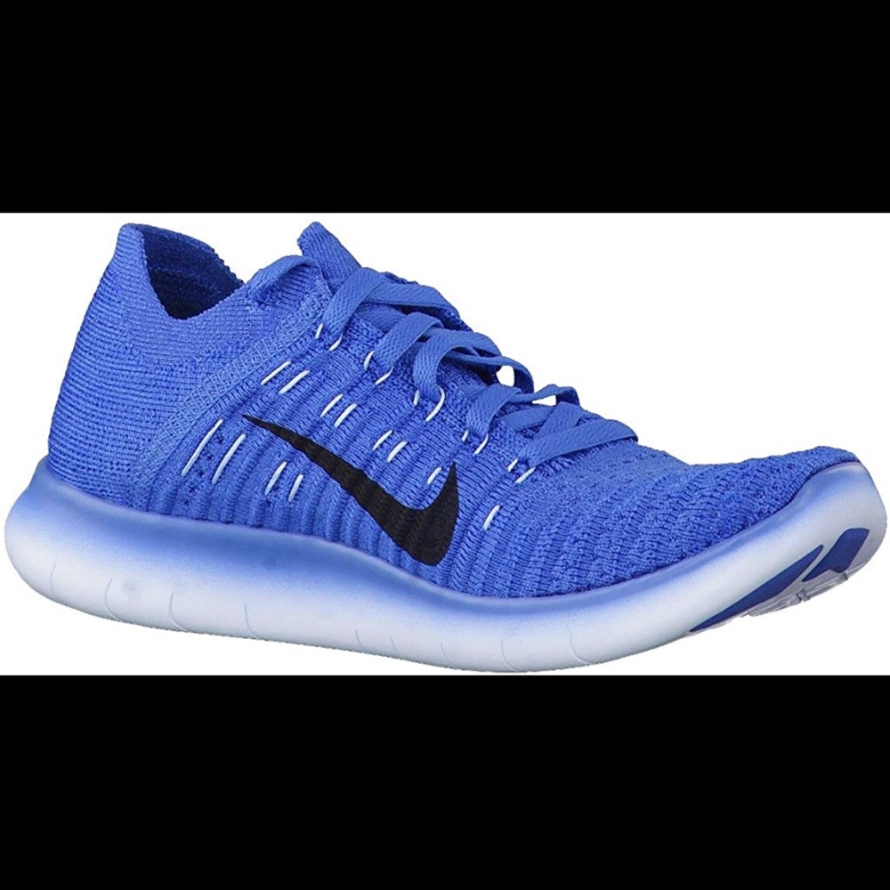 Nike Free RN 4.0 Laser Blue Black Flyknit Athletic Running Shoes Trainers WMNS 9 - Picture 5 of 7